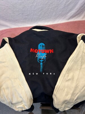 Vintage Motown Cafe Las Vegas Varsity Jacket, Leather Sleeve, Size XL (fits L)