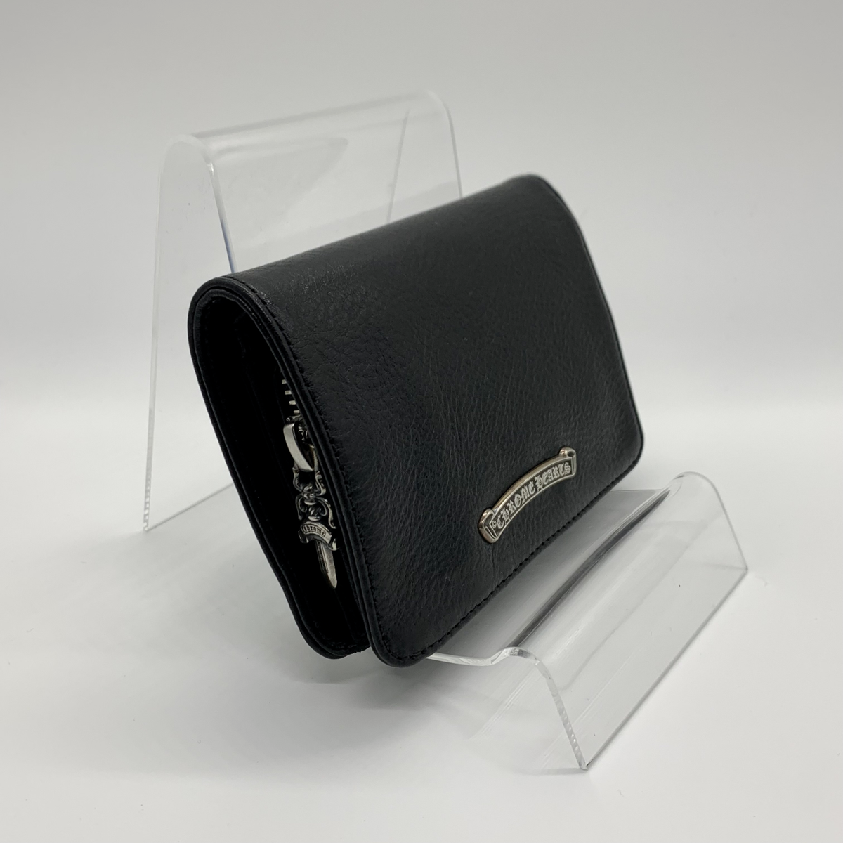 Chrome Hearts Joey by Fold Wallet Heavy Leather Black Men Chrome Hearts Joey by Fold Wallet Heavy Leather Black Men