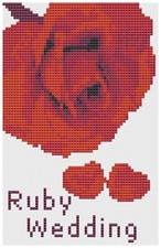 Rubino Rosa Matrimonio Anniversario Kit Biglietto a Punto Croce O Motivo - By