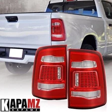 For 2009-2018 For Dodge Ram 1500 2500 3500 Red Clear LED Tube Tail Lights Lamps