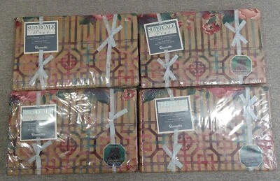 Wamsutta Oriental Palace Garden Treasures Forbidden City NIP Flat Sheet K, F, T