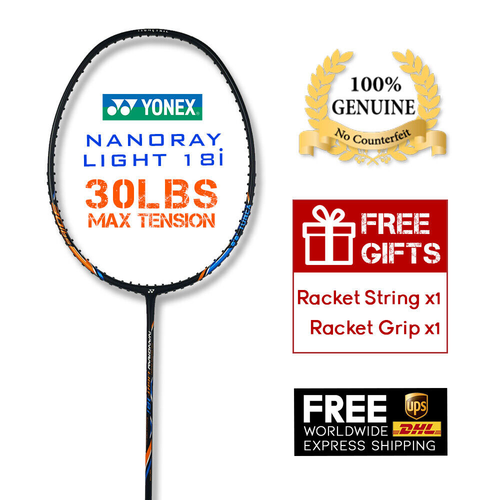 YONEX Nanoray Light 18I Badminton Racquet BLACK, Free String andamp; Grip eBay