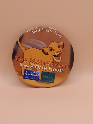 Disney Classics Collection & Animation Art Simba Open House Button 3'' Vintage 
