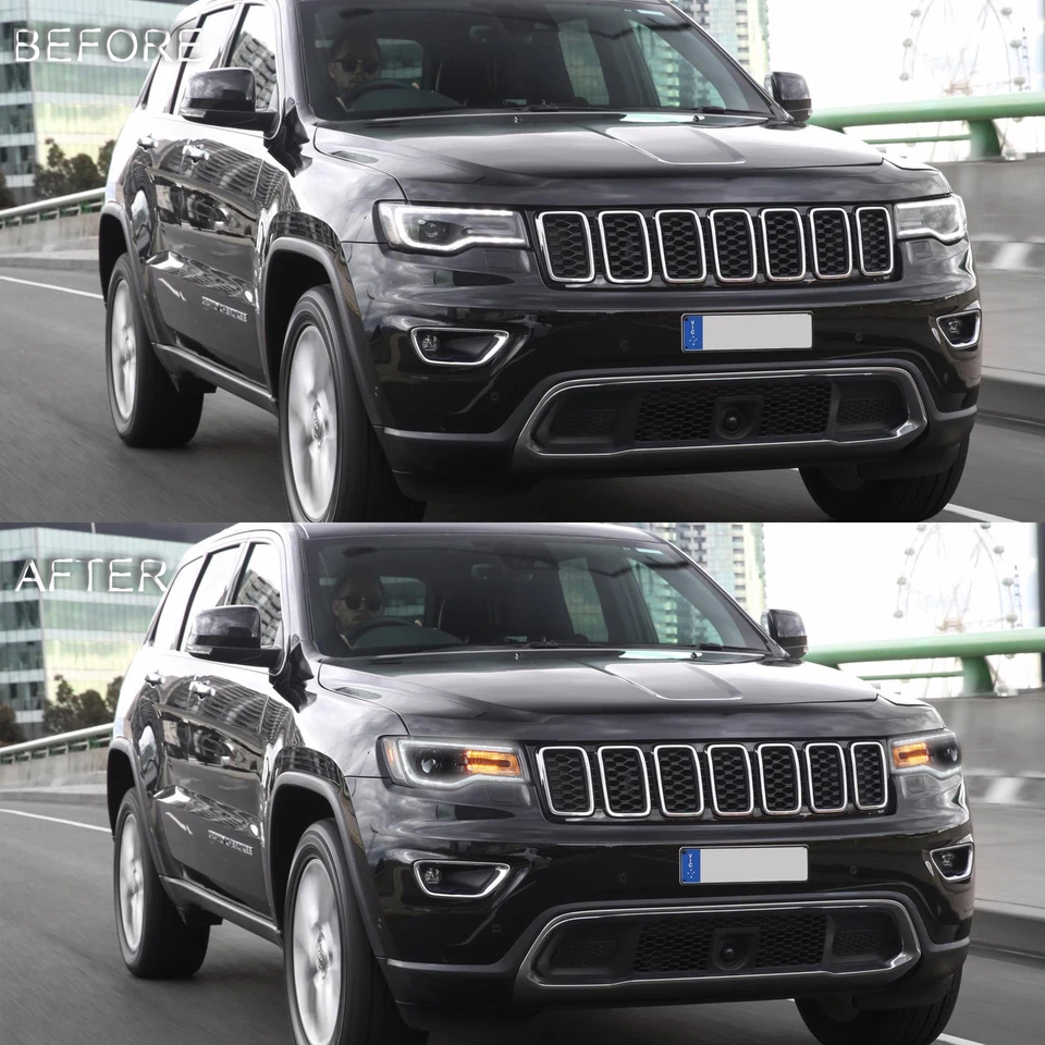 For 2014-22 Jeep Grand Cherokee VLAND Projector FULL LED Headlights DRL Start-up - Image 3 of 4