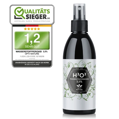 OPTI NATURE Wasserstoffperoxid 3,5% H2O2 mit Zerstäuber 250ml (4 Variationen)