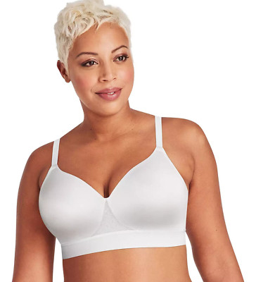 Bali Womens 40D One Smooth U Bounce Control Wirefree Foam Bra White (DF3458)