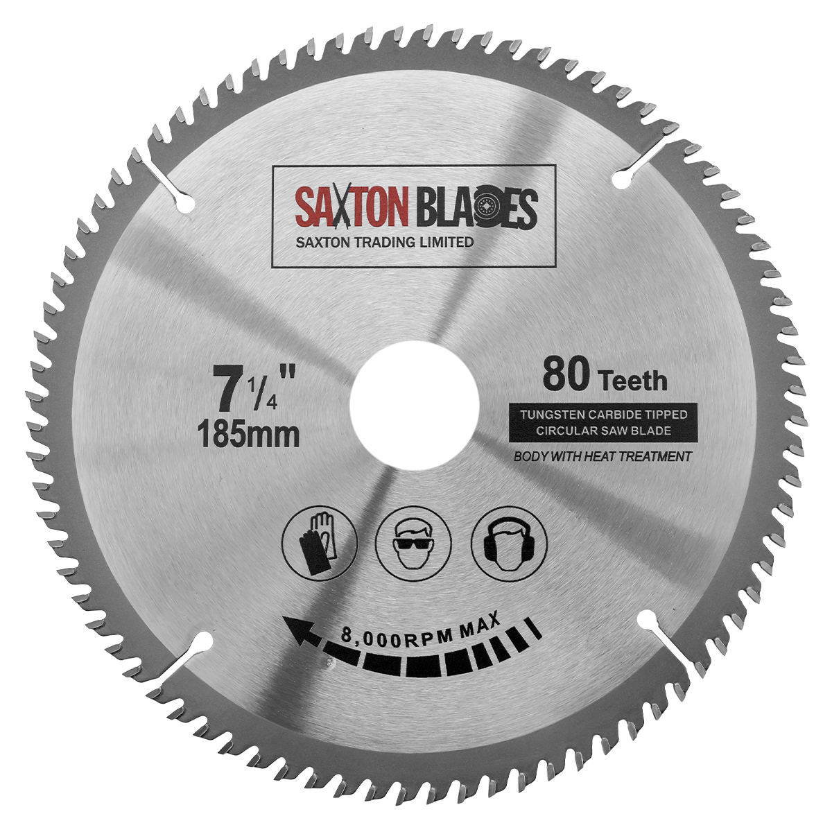 Saxton TCT Circular Saw Blade 185mm x 80T for Bosch Dewalt fits 190mm Saws