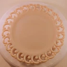 Vintage Fenton PINK Milk Scroll Lace 9" Plate Reverse C Border