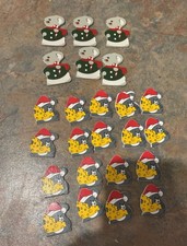 Lot de 24 pièces de souris de Noël en bois peint pour embellissements artisanaux sans emballage