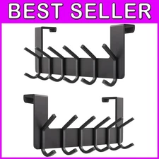 Matte Black Over The Door Hooks – Heavy Duty Stainless Steel