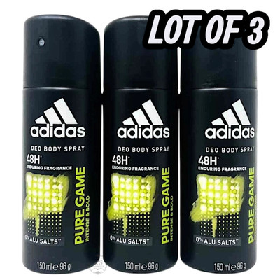 Adidas Pure Game INTENSE & Bold Deodorant Spray 48h 0%  150 ml -LOT  OF  3