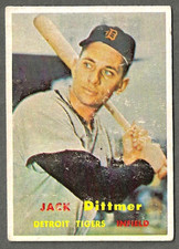1957 Topps #282 Jack Dittmer Detroit Tigers