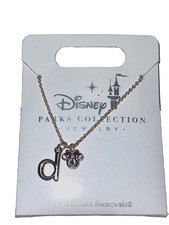Disney Park Mickey Faux Gem Icon Lower Case Letter Initial d Necklace Gold