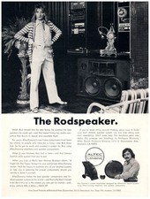 PRINT AD, The Rodpeaker Rod Stewart Home Stereo Rick Riccio Altec Lansing 70's