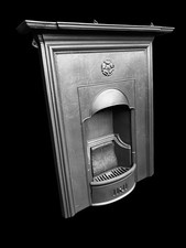 RESTORED ANTIQUE BEDROOM CAST IRON FIREPLACE FIRE INSERT EARLY 1900s EDWARDIAN