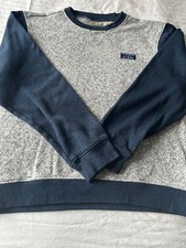 L.L. Bean Crewneck Sweatshirt Men  s Size M Grey Blue Fleece Pullover 515624