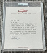 Fred Rogers Mister Rogers Signed Autograph 1995 Typed Letter PSA/DNA 10 Auto Gem