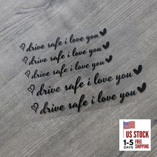 Drive Safe I Love You Rearview Mirror Decal Stickers, Safety Car Signs, Black