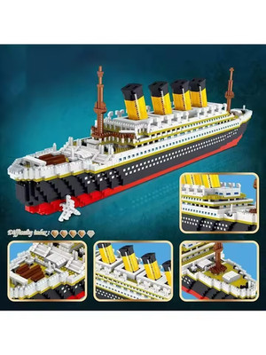 Large Titanic Building Blocks Ship Middle-scale Model Education Assembly