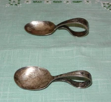 Vintage 1881 Rogers Oneida & Holmes & Edwards Curved Baby Spoons