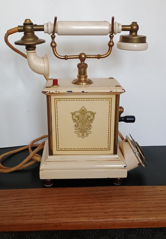 📞 Antique  Cast Iron & Brass French Victorian Princess Style Rotary Phone📞 