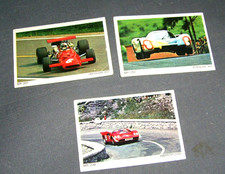 3 alte Sammelbilder Ferrari Abarth Porsche Rennwagen 70er??? Rennsport
