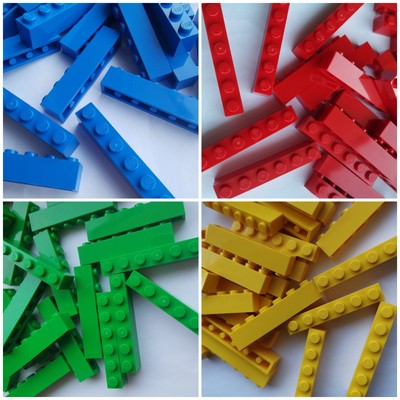 Lego  1x6 Noppen 3009  25 Stück rot gelb blau grün Basic Baustein City Neu