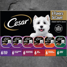 Cesar Classic Loaf In Sauce Wet Dog Food Variety Pack, 3.5 Oz Trays 36 Pack 