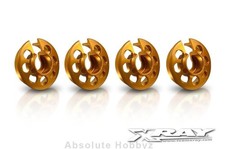 XRAY Aluminum XRAY Shock Spring Retaining Collar - Orange (4) - XRA308031-O