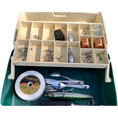 Plano 4100 Series Fishing Tackle Box W/ Supplies Storage Carrying Case Vintage