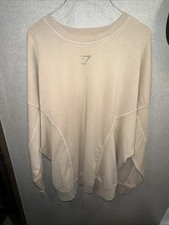 Gymshark Crew Neck Sweatshirt Brown Size L Oversized Fit Long Sleeve Men s