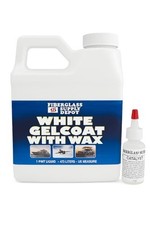 White Gelcoat with Wax, Pint Kit, UV-Resistant Marine Gelcoat, MEKP Hardener