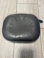 Stella McCartney Logo Vegan Leather Crossbody Camera Bag Black no strap