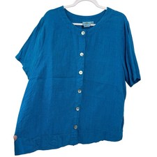 Chemisier Pull En Lin Bleu Clair Hot Cotton By Marc Ware Taille S - USA