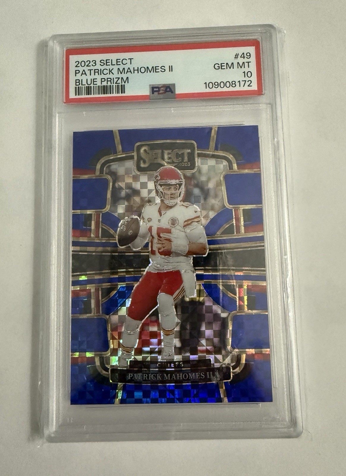 Panini 2023 Select Blue Prizm Mahomes II #49 /199 PSA 10 Chiefs