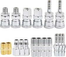 18Pcs Euro Air Line Hose Fitting Connectors 1/4" BSP Male Female Quick Release