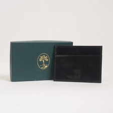 Levenger Italian Black Tuscan Leather Slim Card Case Men's Wallet w/ Box