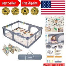 Baby Playpen with Mat, Large Baby Play Yard for Toddler, BPA-Free, Non-Toxic,...