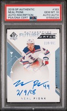Neal Pionk SP Authentic Future Watch Auto Inscribed Rookie card PSA 10 POP 1! 🔥