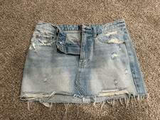 Abercrombie  Fitch Women's Micro Mini Denim Skirt, Low Rise, Distressed, size 4
