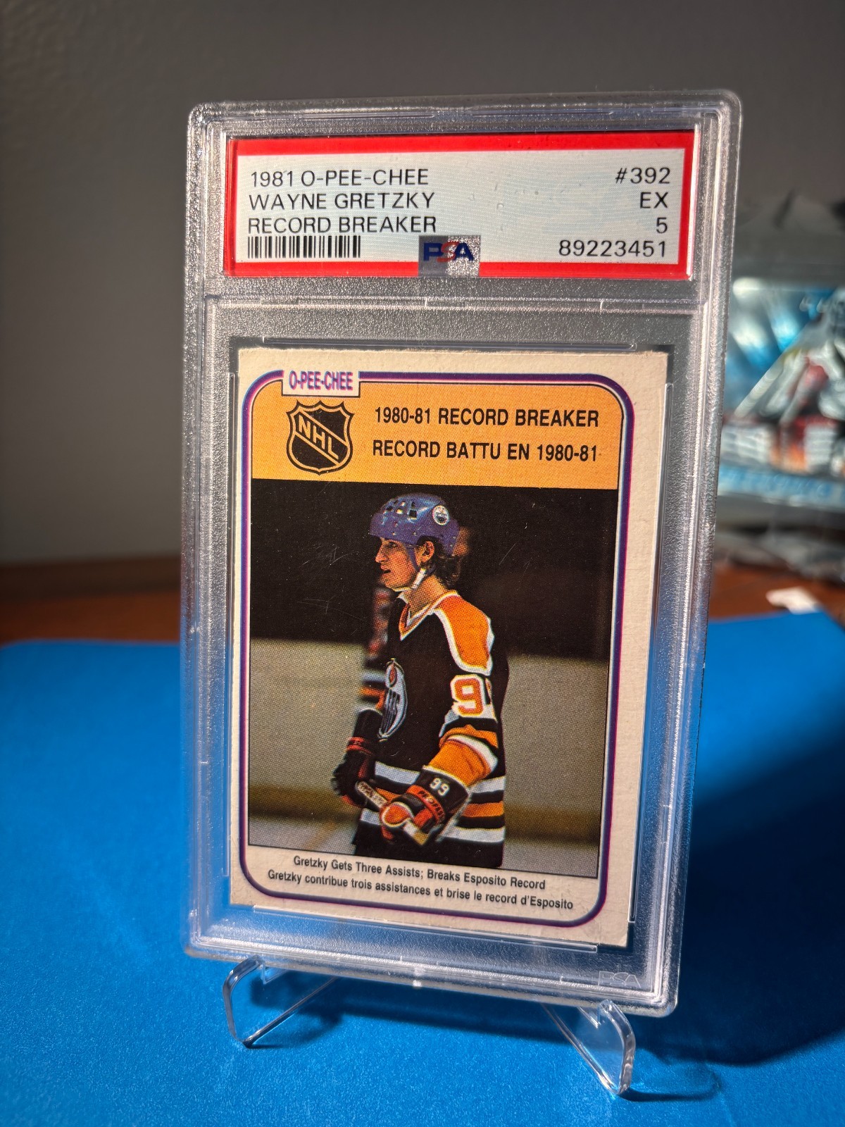 Wayne Gretzky Record Breaker 1981-82 O-Pee-Chee #392 OPC NHL PSA 5 !! EX