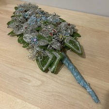 19th Century Venetian Glass Beaded Floral Arrangement Bouquet 24  High