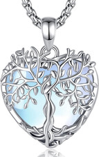 Collana Albero Della Vita Donna Con Cristallo, Ciondolo Albero Della Vita Con Pi
