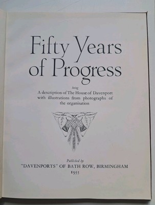 Rare 1935 FIFTY YEARS OF PROGRESS - Davenports - Ales - Bath Row BIRMINGHAM