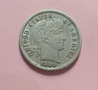 1900-S US 10 cents barber dime silver coin "Philippine Date"