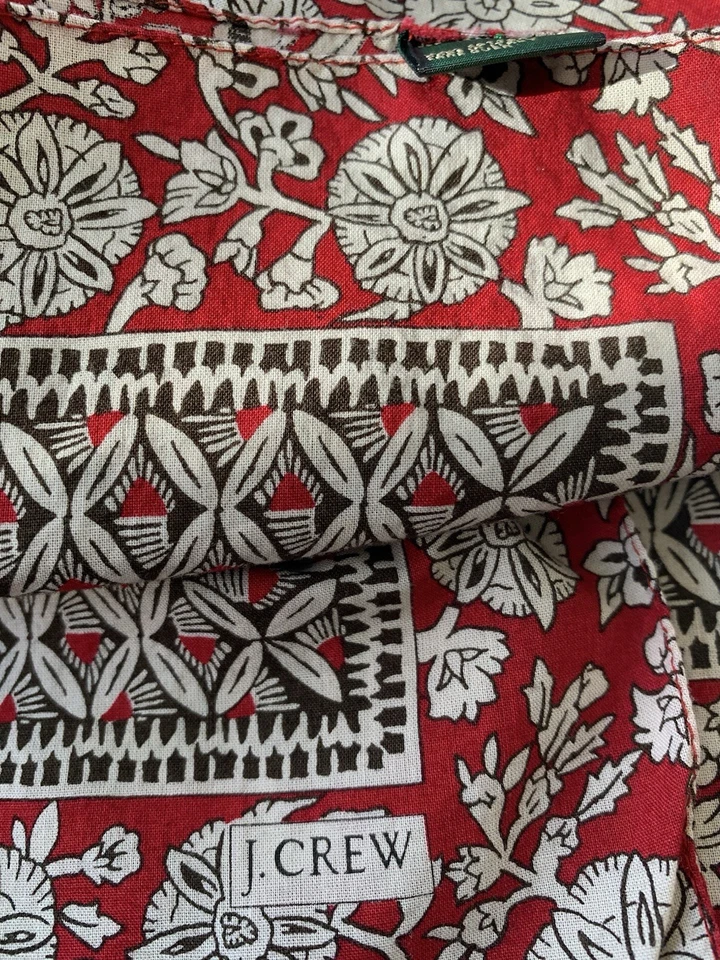 Bufanda envolvente grande J Crew RARA borgoña/blanco 100 % algodón estampado floral Liberty Foto 2 de 4