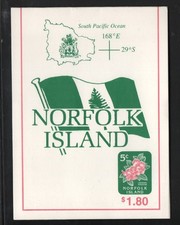 Scarce : 1995 Norfolk Island Sc# 585a-86a bklt - $1.80 Flower MNH Est$8.75