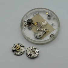 Jaeger Le Coultre 12 Watch Movement x 2 & Spares Vintage Swiss Parts 14.9mm