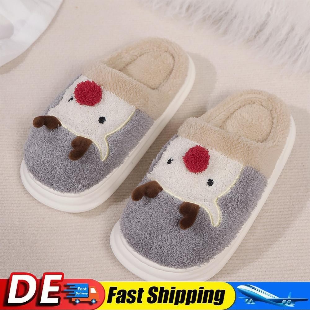 APL Pantofole peluche alce natalizio simpatiche pantofole animali comode morbide per uomo donna