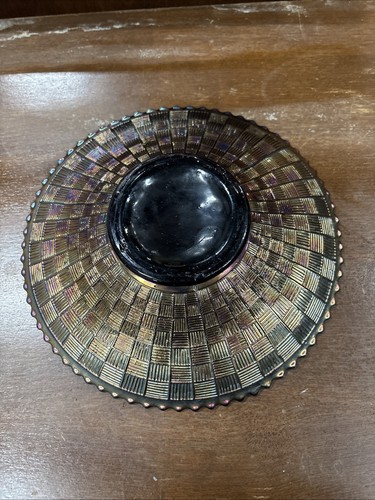 Northwood Carnival Glass THREE FRUITS Amethyst Bowl 8 3/4" Pie Crust Saw Tooth - Picture 7 of 10